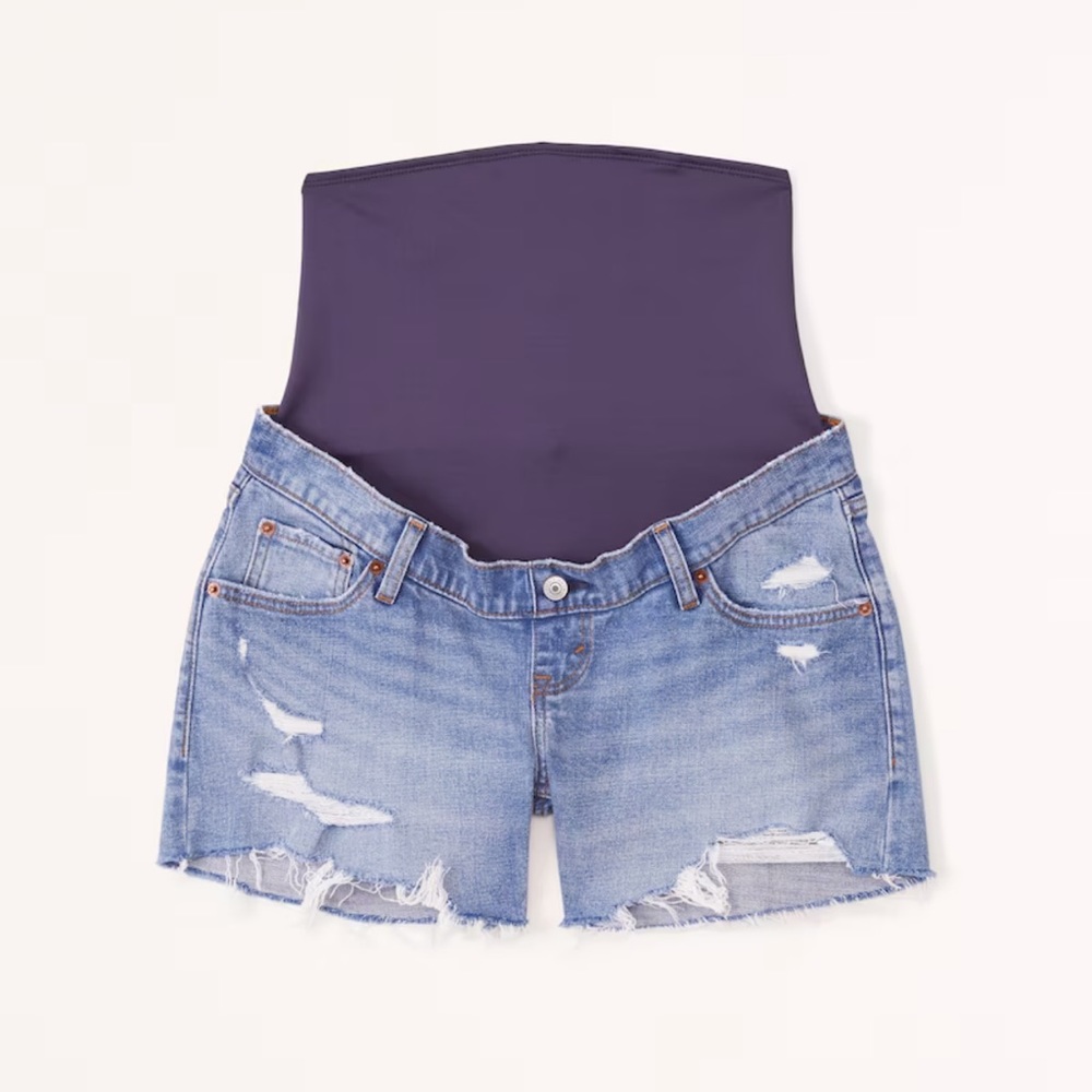 Distressed Abercrombie Maternity Jean Shorts
